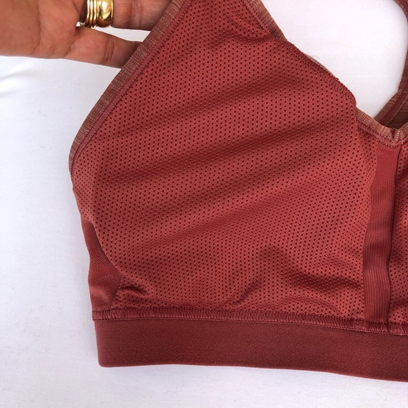 Nike Training Indy Light Support V-Neck Removable Pads Dark Pink Sports Bra M - Picture 10 of 16